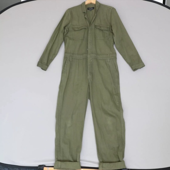 Lucky Brand Olive Green Boiler Parachute Cargo Jumpsuit - Women's Medium - Picture 2 of 5